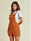 billige Jumpsuits-Cotton Linen Pocket Relaxed Overall Shorts
