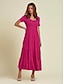 billige Maxikjoler-Scoop Neck Ruched Tencel Maxi Dress