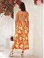 billige Print Dresses-Cotton Floral Cami Sleeveless Midi Dress