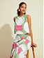 abordables Two Piece Sets-Sleeveless Geometric Two Piece Set