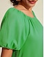 abordables Robes Décontracté-Dresses Ruched Belted Vacation Green M L