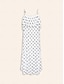 baratos Print Dresses-Dot Chiffon Pleated Swing Midi Dress