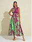 baratos Print Dresses-Sleeveless Floral Satin Maxi Dress