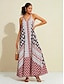 preiswerte Print Dresses-Bandana Halter Swing Maxi Dress
