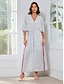 abordables Print Dresses-Dot Raglan Sleeve Maxi Dress
