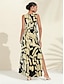economico Print Dresses-Vestito Casual da Donna  Manica 3 4  Stampa Floreale
