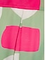 abordables Print Dresses-Rainbow Geometric Design Midi Shirt Dress