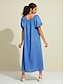 baratos Vestidos Casuais-Women&#039;s Convertible Ruched Belted Dress