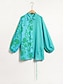 billige Shirts-Silky Geometric Floral Puff Sleeve Button Up Shirt