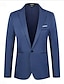 abordables Men&#039;s Christmas Outerwear-Homme veste Standard Polyester Pour des hommes Costume Bleu / Vin / Gris - Revers en Pointe
