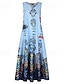 cheap Maxi Dresses-Women&#039;s Maxi long Dress A Line Dress White Black Blue Yellow Light Blue Sleeveless Pocket Print Geometric V Neck Spring Summer Stylish Casual Boho 2022 S M L XL XXL 3XL 4XL 5XL