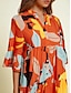 billige Print Dresses-Boho Floral Satin Half Sleeve Y Neck Maxi Dress