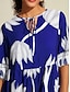 billige Print Dresses-Satin Floral Lace Up Short Sleeve Maxi Dress