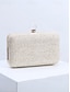 abordables Clutches &amp; Evening Bags-Stylish Pearl Clasp Straw Purse