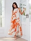 preiswerte Print Dresses-Satin Floral Sleeveless High Neck Maxi Dress
