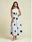 preiswerte Print Dresses-Polka Dot Tie Belt Maxi Dress
