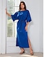 billige Afslappede kjoler-Belted Off Shoulder Cotton Maxi Dress