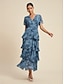preiswerte Print Dresses-Elastic Floral V Neck Chiffon Maxi Dress
