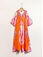 billige Print Dresses-String Detail V Neck Maxi Dress