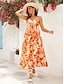 billige Print Dresses-Cotton Floral Cami Midi Dress