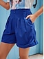 baratos Shorts-Cotton Linen Casual Pocket Shorts