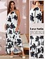 abordables Print Dresses-Satin Leaf Print One Shoulder Maxi DressLeaf Print Satin One Shoulder Maxi Dress