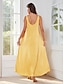 baratos Vestidos Casuais-Shimmery Satin Swing Sleeveless Maxi Dress