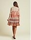 economico Print Dresses-Floral Satin Y Neck Maxi Dress