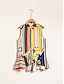 abordables Blouses-Stripe Graphic Peplum Sleeveless Shirt