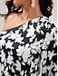 preiswerte Print Dresses-Floral Puff Sleeve Satin Maxi Dress