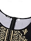 abordables Vestidos casuales-Mujer Vestido de cambio Vestido largo maxi Negro Manga 3/4 Estampado Estampado Otoño Primavera Escote Redondo Casual vestidos de vacaciones Manga de la llamarada 2021 M L XL XXL 3XL