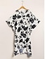 economico Print Dresses-Botanical Floral V Neck Half Sleeve Midi Dress