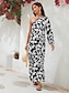 baratos Print Dresses-Brand Design Puff Sleeve Floral Print Maxi Dress