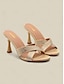 economico pumps e tacchi-Rhinestone Embellished High Heel Sandals