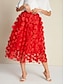 billige Skirts-Floral Bohemia Elegant Midi Skirt