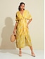 economico Print Dresses-Ruched Split Cross Front Midi Dress