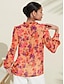 abordables Tops &amp; Blouses-Floral Print Chiffon Shirt