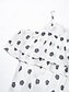 cheap Print Dresses-Chiffon Pleated Dot Swing Midi Dress
