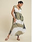 cheap Print Dresses-Tie-dye Printed Sleeveless Maxi Dress