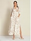economico Print Dresses-Brand Sequin Design Roll Up Sleeve Material Curve Pocket Maxi Shirt Dress