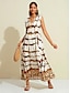 billige Print Dresses-Leopard Satin Sleeveless Cross Front Maxi Dress