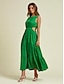 preiswerte Casual Kleider-Cotton Linen Solid Sleeveless Maxi Dress