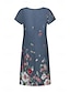 preiswerte Casual Kleider-Damen Casual kleid Etuikleid Blumen Bedruckt V Ausschnitt Minikleid Basic Täglich Strand Kurzarm Sommer Frühling