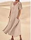 cheap Maxi Dresses-Linen Casual Maxi Dress