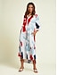 abordables Print Dresses-Block Pattern Satin Maxi Dress