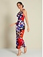 cheap Party Dresses-Floral Tie Knot Backless Sleeveless Maxi Knit Party Dress
