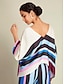 baratos Blouses-Stripe Satin Oversized Blouse