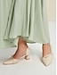 cheap Pumps &amp; Heels-Pearl Detail Chic Block Heel Mules