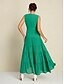 abordables Vestidos casuales-Ruched Chiffon Deep V Sleeveless Maxi Dress