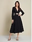 cheap Party Dresses-Elegant Satin Pleated Belted Maxi Dress